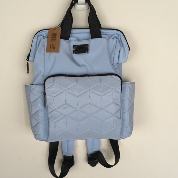 Steve Madden Handbags - Light Blue Quilted Men's Backpack - Minimal Carry